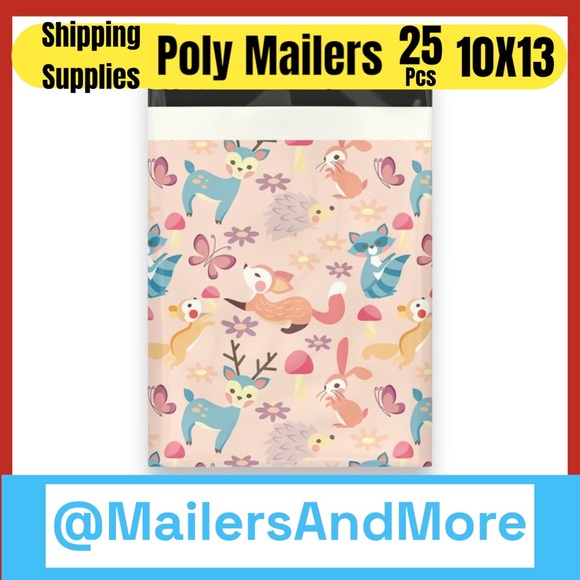 25 10X13 Poly Mailers Woodland Critters, Shipping Envelopes PRICE IS FIRM Fall - Picture 3 of 6